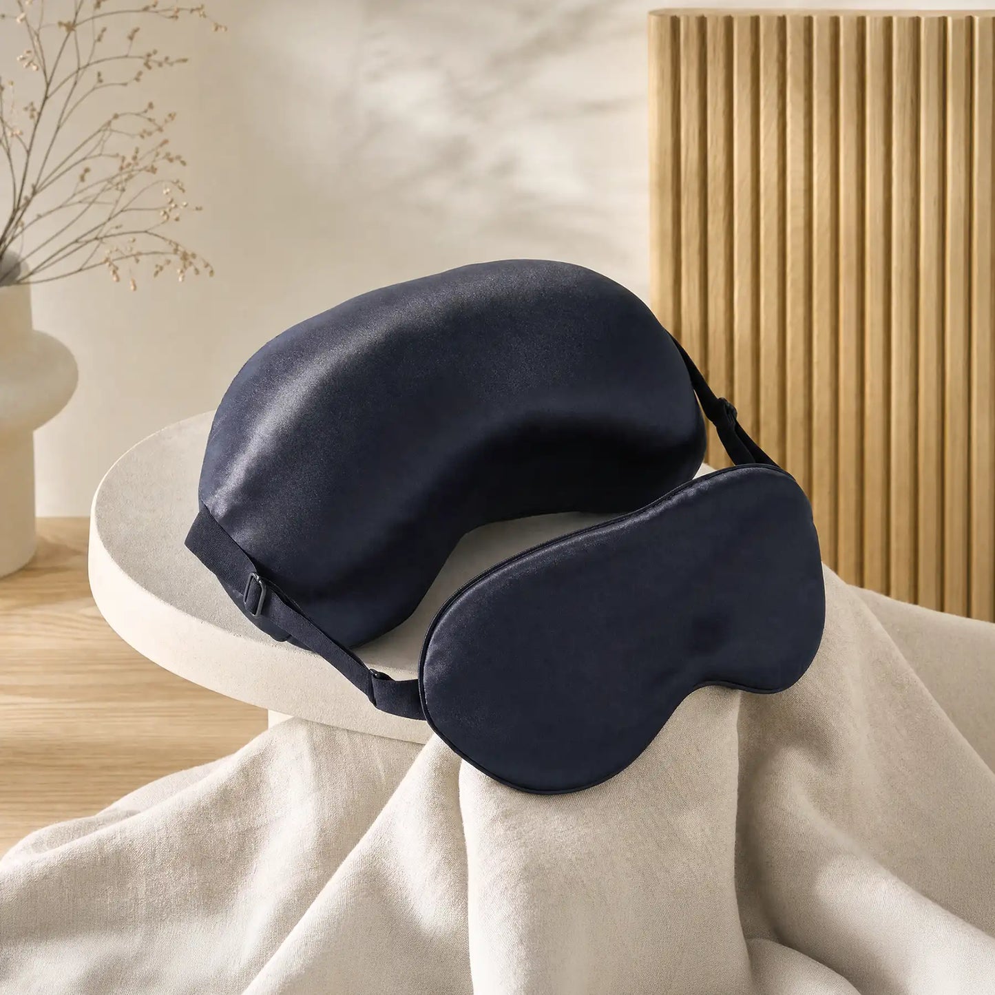 Sleep Mask & Travel Pillow - Black
