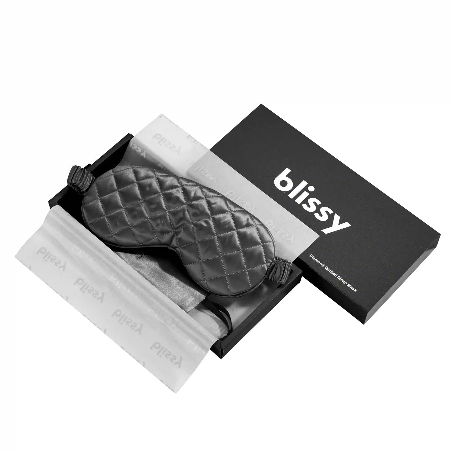 Sleep Mask - Grey - Diamond Quilted