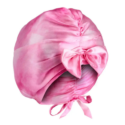 Blissy Junior Bow Bonnet - Pink Tie Dye