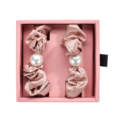 Blissy Pearl Scrunchies - Rose Gold
